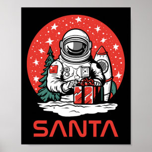 Space Santa Claus Astronaut Kosmos präsentiert Coo Poster