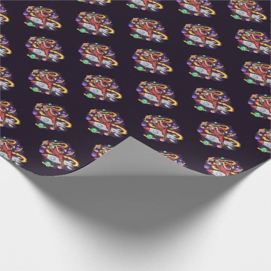 Space Santa Geschenkpapier (Ecke)