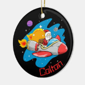 Space Santa Keramik Ornament (Links)