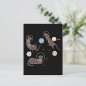 Space Sea Otters Funny Galaxy Otter Postkarte (Stehend Vorderseite)