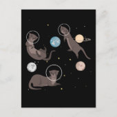 Space Sea Otters Funny Galaxy Otter Postkarte (Vorderseite)