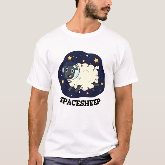 Space Sheep Funny Astronaut Puff T-Shirt (Vorderseite)
