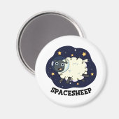 Space Sheep Funny Astronaut Sheep Puff Magnet (Vorderseite/Rückseite)