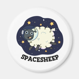 Space Sheep Funny Astronaut Sheep Puff Magnet