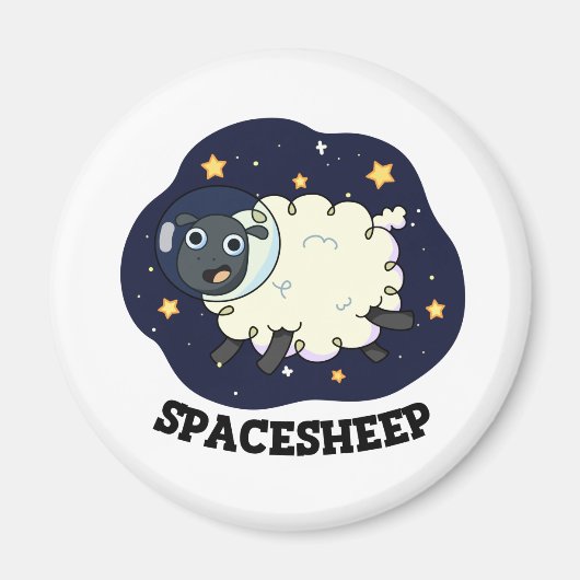 Space Sheep Funny Astronaut Sheep Puff Magnet (Vorne)