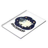 Space Sheep Funny Astronaut Sheep Puff Notizblock (Linke Seite)