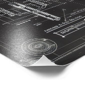 Space Ship Black Blueprint Fotodruck (Ecke)
