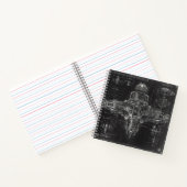 Space Ship Black Blueprint Notizblock (Innenseite)
