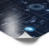 Space Ship Blueprint Sci-Fi Fotodruck (Ecke)