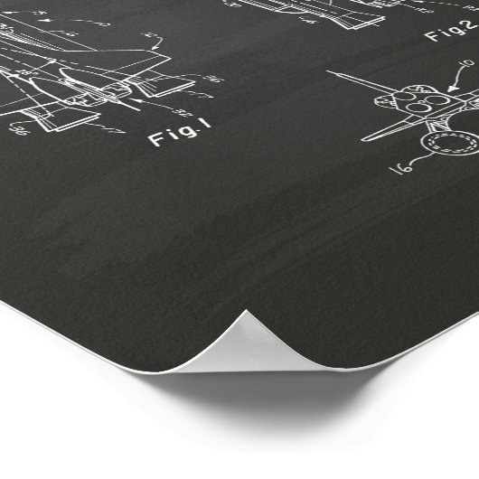 Space Shuttle 1975 Art - Chalkboard Poster (Ecke)