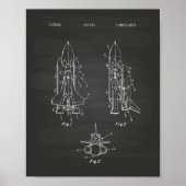 Space Shuttle 1975 Art - Chalkboard Poster (Vorne)