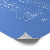 Space Shuttle 1977 Patentart - Blueprint Poster (Ecke)