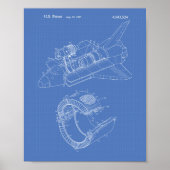 Space Shuttle 1977 Patentart - Blueprint Poster (Vorne)