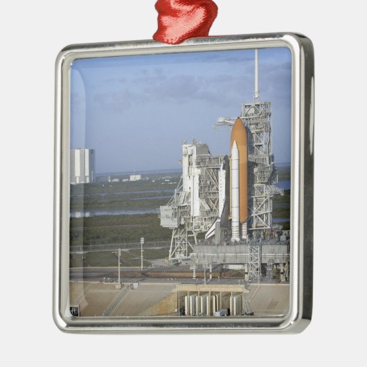 Space Shuttle Atlantis 3 Silbernes Ornament (Links)