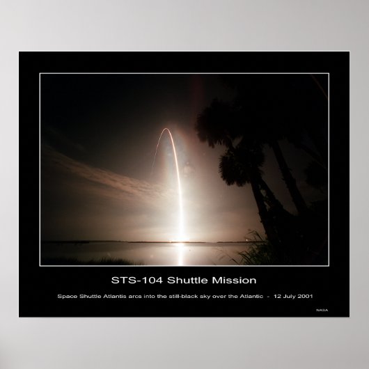 Space Shuttle Atlantis Arms in die noch schwarze Poster (Vorne)
