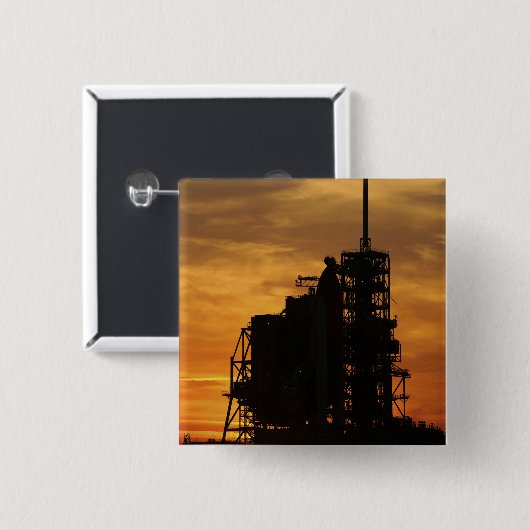 Space Shuttle Atlantis auf dem Launenblock Button (Vorne & Hinten)