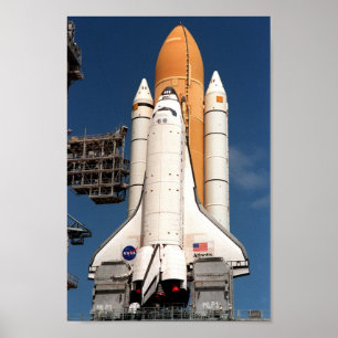Space Shuttle Atlantis bereitet sich auf den Start Poster
