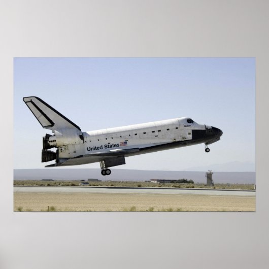 Space Shuttle Atlantis bereitet sich auf die Landu Poster (Vorne)