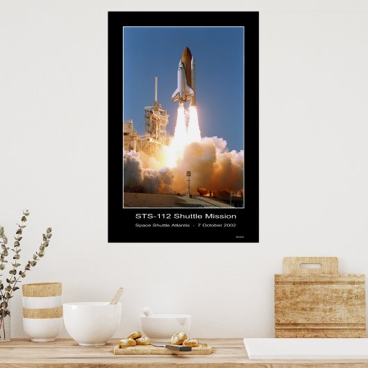 Space Shuttle Atlantis Blast-off - 7. Oktober 2002 Poster (Küche)