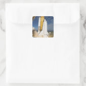 Space Shuttle Atlantis hebt 12 Quadratischer Aufkleber (Tasche)