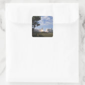 Space Shuttle Atlantis hebt 18 Quadratischer Aufkleber (Tasche)