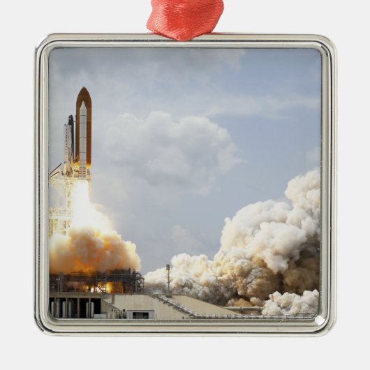 Space Shuttle Atlantis hebt 21 Silbernes Ornament (Vorne)