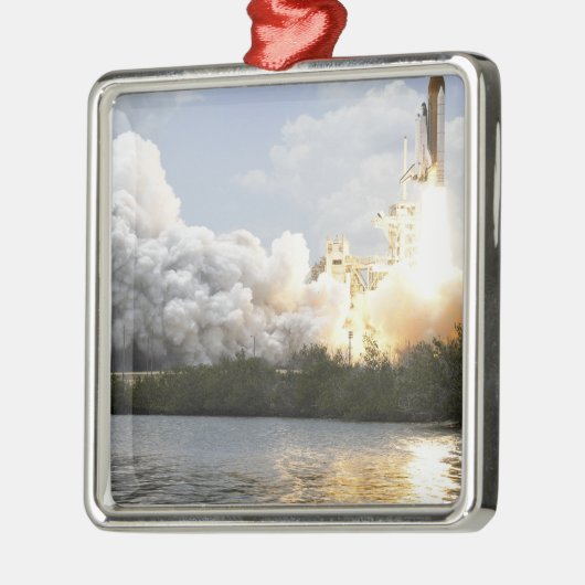 Space Shuttle Atlantis hebt 22 Ornament Aus Metall (Links)