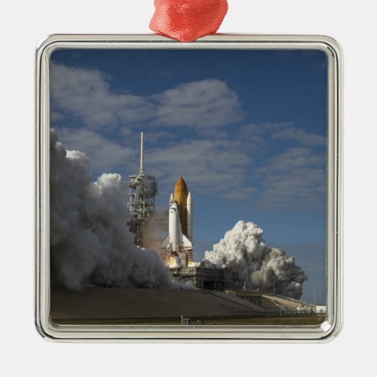 Space Shuttle Atlantis hebt 23 Ornament Aus Metall (Vorne)