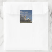 Space Shuttle Atlantis hebt 23 Quadratischer Aufkleber (Tasche)