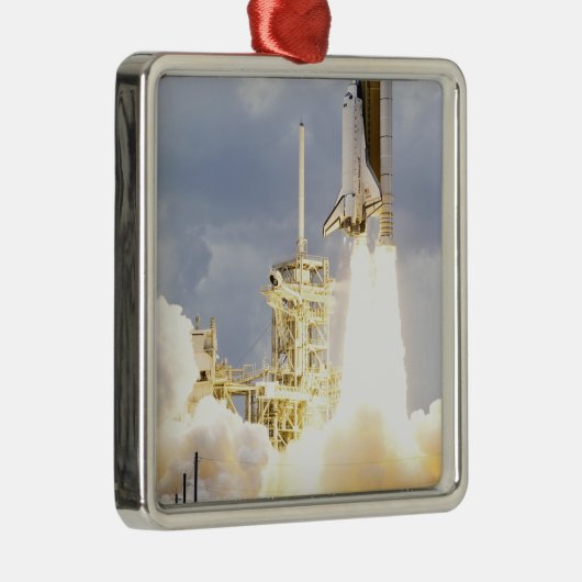 Space Shuttle Atlantis hebt 2 Silbernes Ornament (Rechts)
