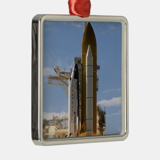 Space Shuttle Atlantis hebt 5 Silbernes Ornament (Rechts)