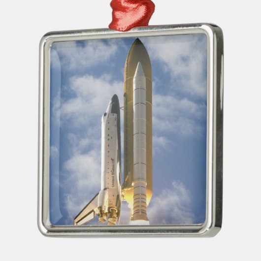 Space Shuttle Atlantis hebt 6 Silbernes Ornament (Links)