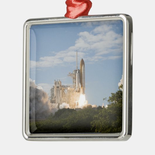 Space Shuttle Atlantis hebt 7 Silbernes Ornament (Links)