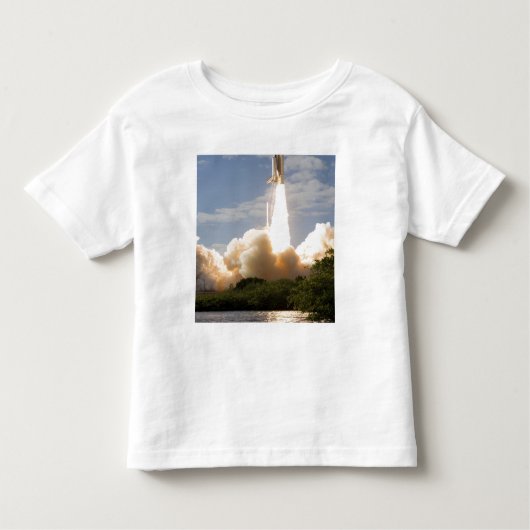 Space Shuttle Atlantis hebt 8 Kleinkind T-shirt (Vorderseite)