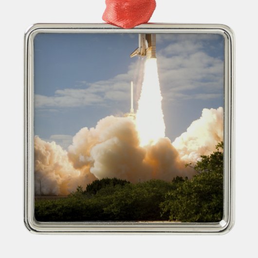 Space Shuttle Atlantis hebt 8 Ornament Aus Metall (Vorne)