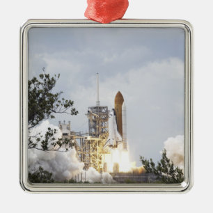 Space Shuttle Atlantis hebt ab 5 Ornament Aus Metall