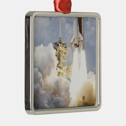 Space Shuttle Atlantis hebt ab Silbernes Ornament (Rechts)