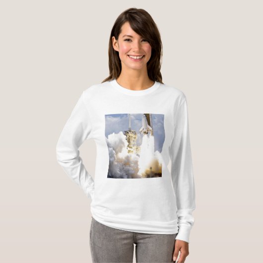 Space Shuttle Atlantis hebt ab T-Shirt (Vorne ganz)
