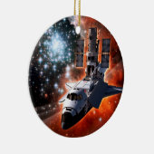 Space Shuttle Atlantis Hubble Telescope Artwork Keramikornament (Rechts)