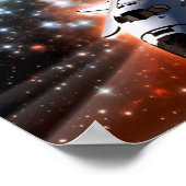 Space Shuttle Atlantis Hubble Telescope Artwork Poster (Ecke)