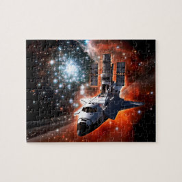 Space Shuttle Atlantis Hubble Telescope Artwork Puzzle