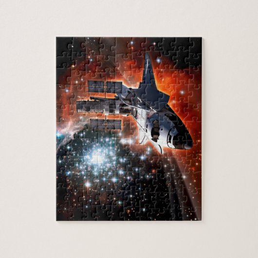 Space Shuttle Atlantis Hubble Telescope Artwork Puzzle (Vertikal)