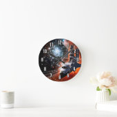 Space Shuttle Atlantis Hubble Telescope Artwork Runde Wanduhr (Zuhause)