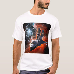 Space Shuttle Atlantis Hubble Telescope Artwork T-Shirt