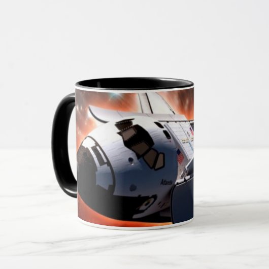 Space Shuttle Atlantis Hubble Telescope Artwork Tasse (Vorderseite Links)