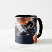 Space Shuttle Atlantis Hubble Telescope Artwork Tasse (VorderseiteRechts)
