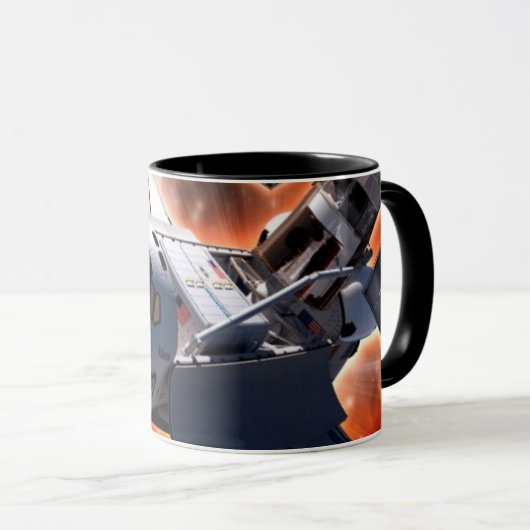 Space Shuttle Atlantis Hubble Telescope Artwork Tasse (VorderseiteRechts)