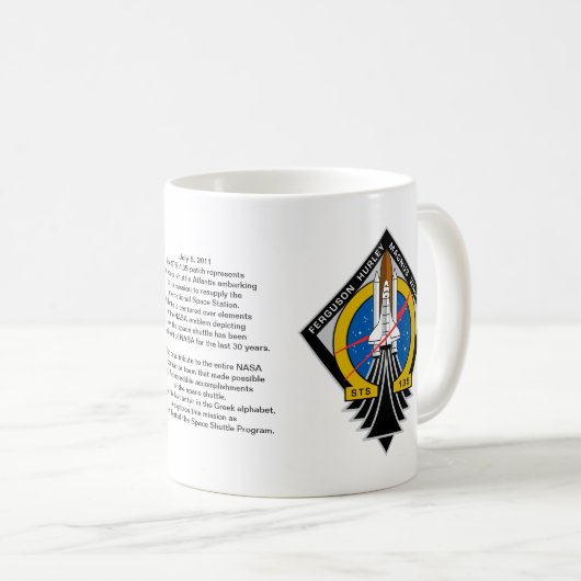 Space Shuttle Atlantis Kaffeetasse (VorderseiteRechts)