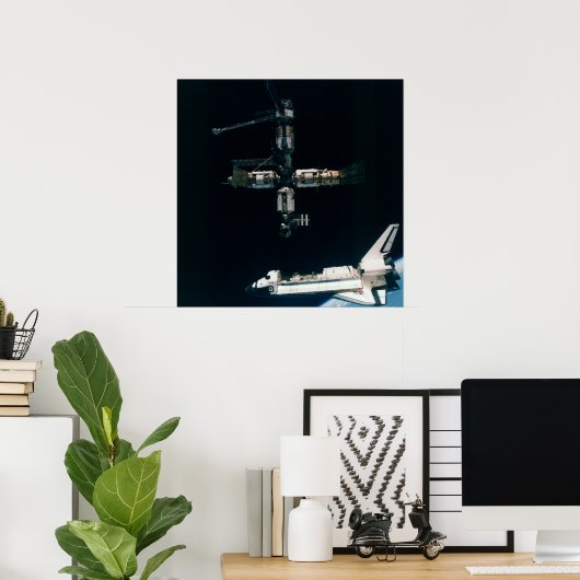 Space Shuttle Atlantis mit MIR Poster (Heimbüro)