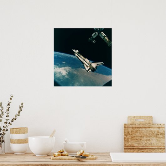 Space Shuttle Atlantis mit MIR Poster (Küche)